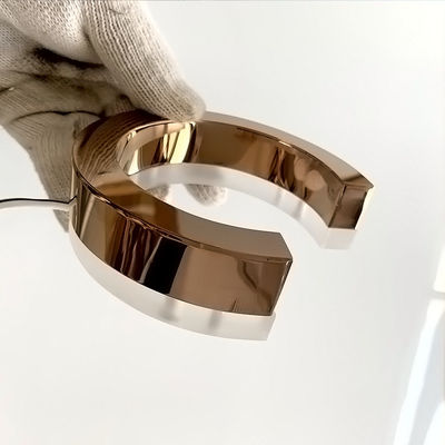 Rose Gold Mirror Backlit Stainless-Antiroest Backlit het Metaalteken van Staalbrieven