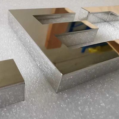 Signage van Shopfront van de alfabetbrief Zilveren Spiegel 2cm Dikte Vervaardigde Metaalbrieven