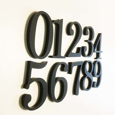 Zwart Matte Acrylic House Number Plaques ondertekent Rekupereerbare OEM ODM
