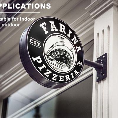 Ronde Lichtgevende Acryllightbox-Signage Antiroest Anti Septisch van het Opslaggebruik