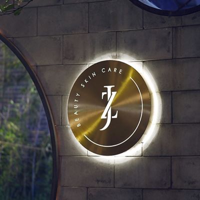 Van de de Doosdouane van het metaalroestvrije staal rond Geleide Lichte Verlicht het Embleem 3d