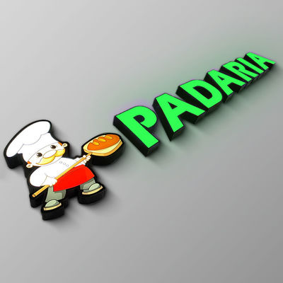 IP65 in reliëf gemaakt Acryl de Brievenembleem van het Opslag voorteken Verlicht Metaal