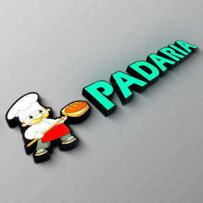 IP65 in reliëf gemaakt Acryl de Brievenembleem van het Opslag voorteken Verlicht Metaal