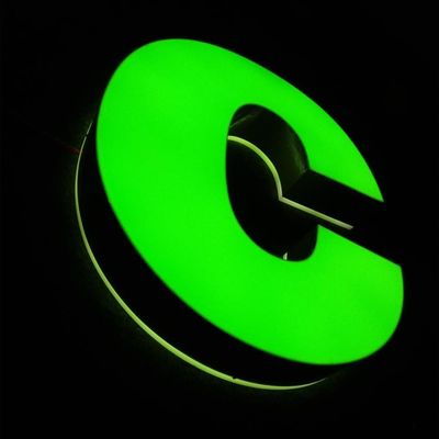 OEM ODM de zilveren groene 8cm Terugkeer van Roestvrij staallogo signs Openlucht