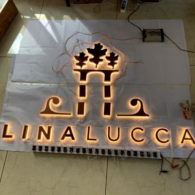 Openlucht Licht omhoog 3d Acryl Van letters voorziend Signage 304# van het Brieventeken Roestvrij staal 3cm