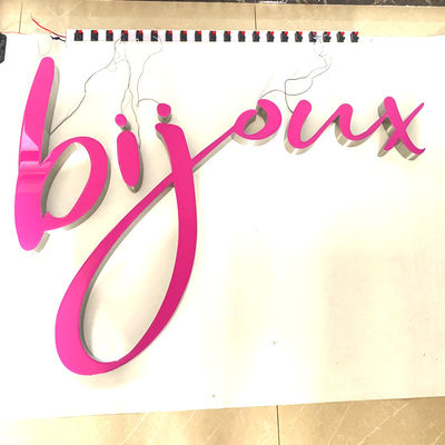 ODM die de Cursieve van het het Tekenmetaal van de Brieven 3d Brief Raad bouwen van Illumianted Acryl