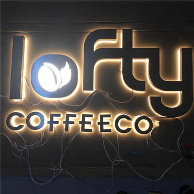 Brieven van het hars pasten de Acryl Backlit Kanaal Geborstelde Verchroomde 12VDC aan