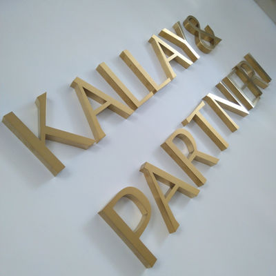 Het binnenlandse Teken van de het Metaalbrief van de Bureaudeur poetste het Geborstelde Elektroplateren van SS304 op