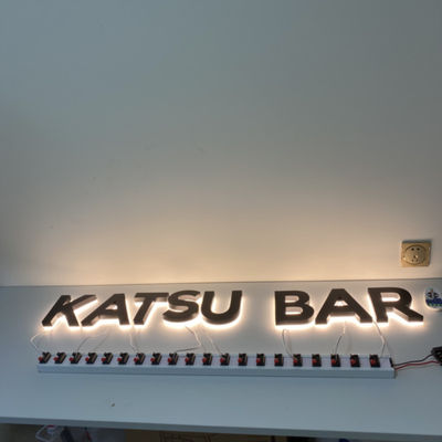 Zwart Deklaag 3D Backlit Signage HIGHSPAN Roestvrij staal Logo Signs