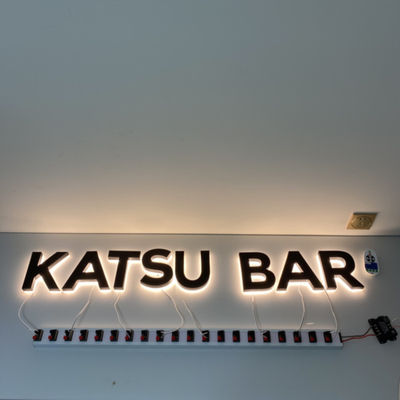 Zwart Deklaag 3D Backlit Signage HIGHSPAN Roestvrij staal Logo Signs