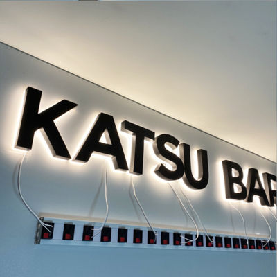 Zwart Deklaag 3D Backlit Signage HIGHSPAN Roestvrij staal Logo Signs