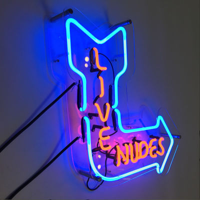 Zet de Openlucht Reclame 60x45cm Muur van Live Nudes Acrylic Neon Sign op