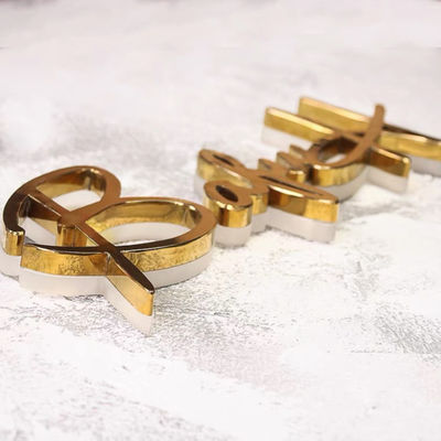 Gouden Opslag voortekens Spiegel de Bedrijfs van Logo Signage Stainless Steel Lighted